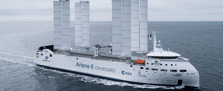 Wind-powered cargo ship sets sail